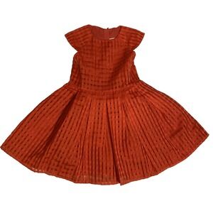 BloomB Party Dress Kids 1-2T Red‎ Textured Grid Pleated Tulle Lining Hongkong